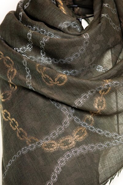 CASHMERE AND SİLK MAWLANA Wool Modal Cashmere Chain Model Shawl