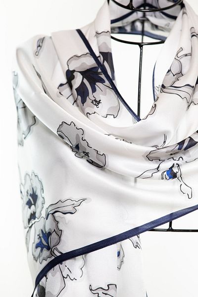 CASHMERE AND SİLK MAWLANA 53x170 Silk Shawl - 100% Silk