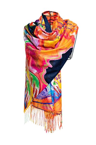 CASHMERE AND SİLK MAWLANA Şal imprimat din caşmir modal