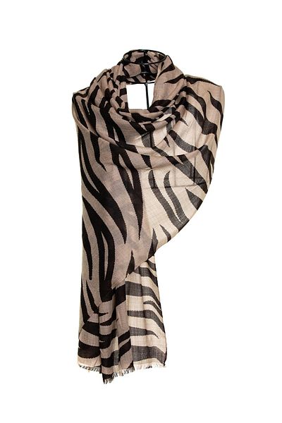 CASHMERE AND SİLK MAWLANA B,b Cashmere Printed (Zebra) Shawl
