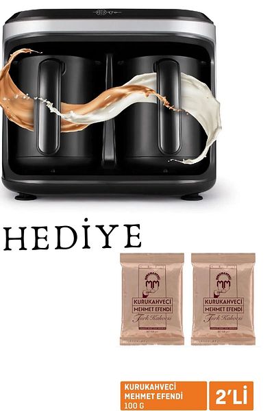 Karaca Gray Hatir Hüps Duet - Both Milk and Classic Turkish Coffee Machine