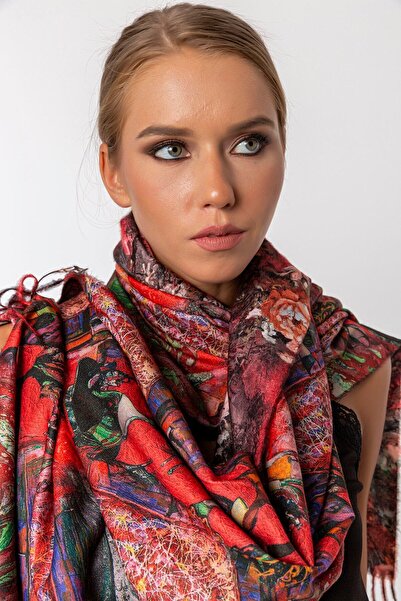 CASHMERE AND SİLK MAWLANA Kaşmir Baskılı Şal