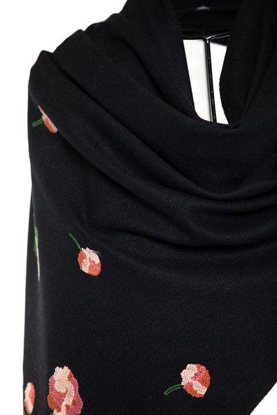 CASHMERE AND SİLK MAWLANA Modal Cashmere Embroidered Shawl