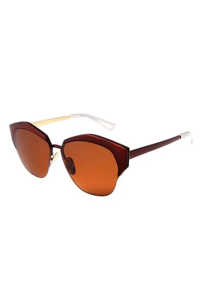 Angel Eyes Geometric Frame Brown Mirrored Women's Snowboard/Ski Glasses with UV400 Protection
