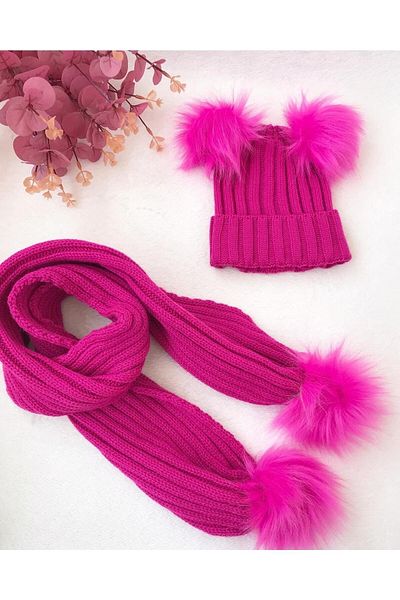 ŞAPKAKİDS Knitwear Scarf Beret Set