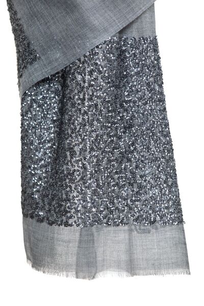 CASHMERE AND SİLK MAWLANA Kaşmir Ipek Payetli Dantel Şal