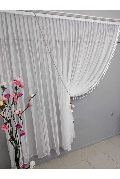 NP Narin Home Hidden Double Breasted Greek Tulle (1/3) Tight Pleat All Room Suitable Skirt Leaded Tulle Curtain,
