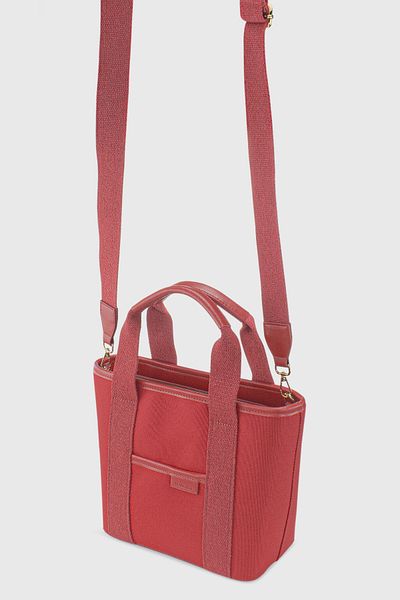 Housebags Women's Red Double Handle Canvas Tote Bag 246