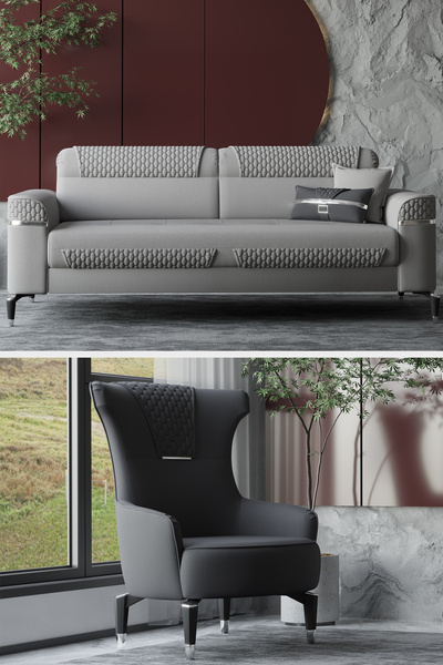 Modalife Veyron 3+1 Salon&oturma Odası Koltuk Takımı - Antrasit