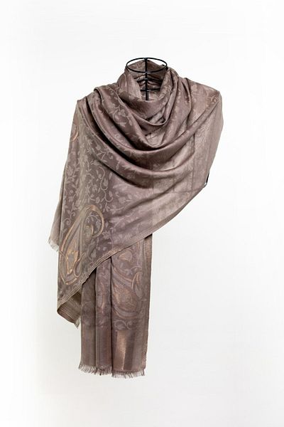CASHMERE AND SİLK MAWLANA Basli Jacquard Shawl