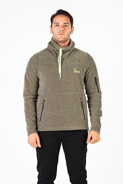 NJM SPORT WEAR Men's Fleece High Collar Mask Side Zipper