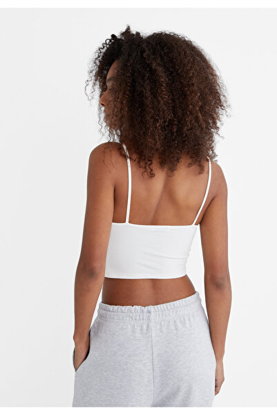 My Blog Dámský top bílý Crop - Páskový design