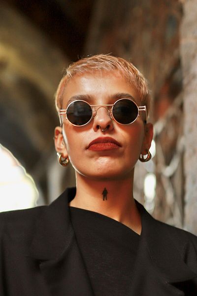 Angel Eyes Round Black Unisex Sunglasses Yw-9030g