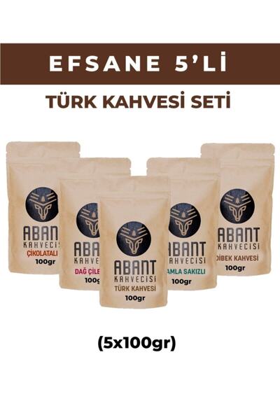 Abant Kahvecisi (5x100gr) Efsane 5'li Türk Kahve Seti