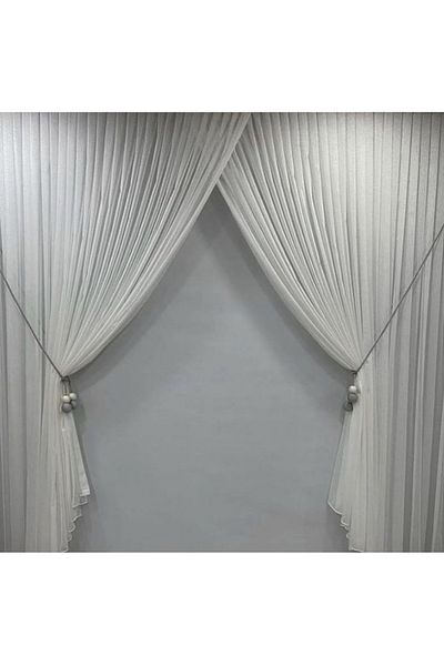 NP Narin Home Hidden Double Breasted Greek Tulle (1/3) Tight Pleat All Room Suitable Skirt Leaded Tulle Curtain,