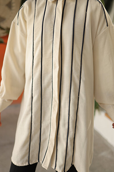 benguen 2039 Bézs csíkos ing