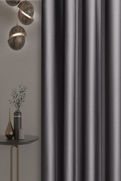 De'Vor Blackout Blackout Background Curtain, Extra-forced Pleatless Planting Light Gray Background