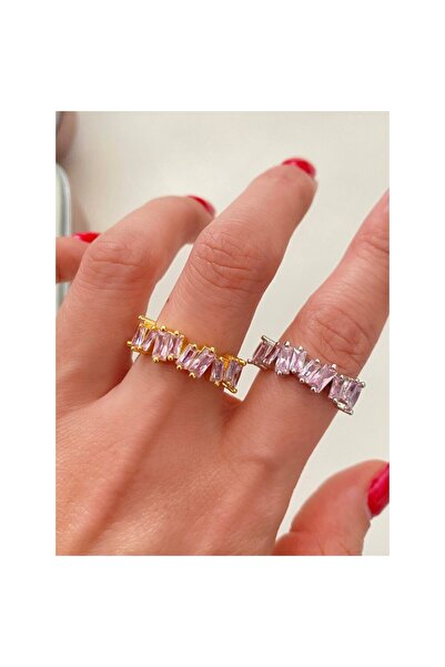 h&b design jewel خاتم حجر الرغيف الفرنسي الوردي الفاتح