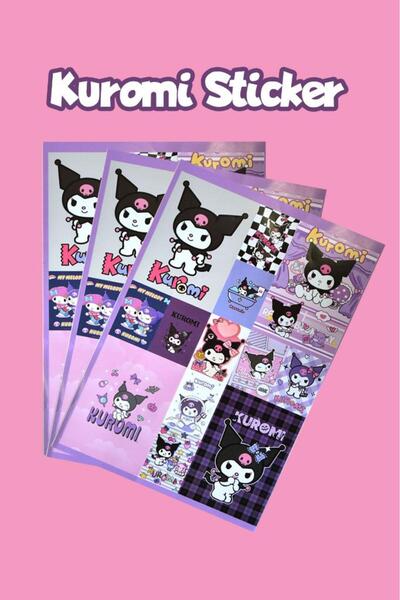 Kids Like 17x24 Ebatlarında Kuromi Sticker Çıkartma Etiketleri 3 Tabaka