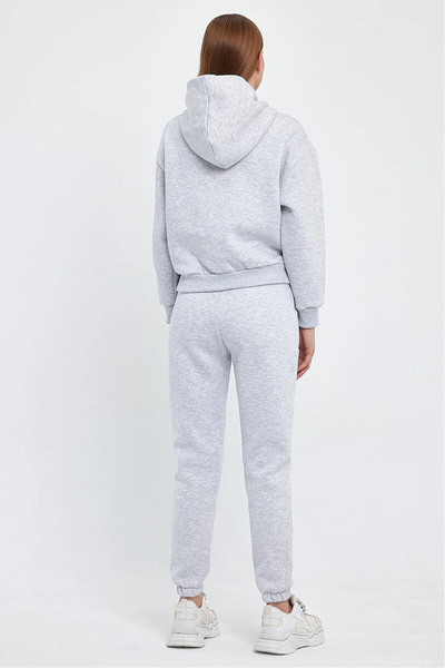 han elegant Kışlık 2ip şardonlu içi polar kanguru cep ve kapüşonlu eşofman takımı