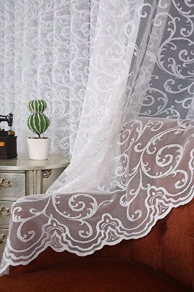 NP Narin Home Shawl Knitted Tulle Curtain, (1/3) Tight Pleat,