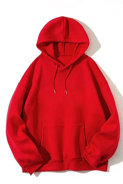 npLStore Унисекс суитшърт с качулка, червен, без принт