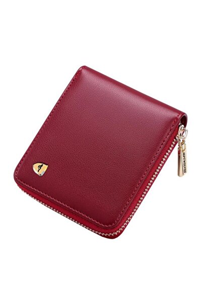 SEPTWOLVES محفظة حامل بطاقات نسائية إيطالية أصلية باللون الأحمر من SEPTWOLWES VICTORIA