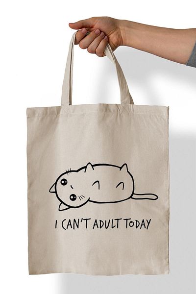 remonz I Can't Adult Printed 100% Cotton 35x38 cm υφασμάτινη τσάντα