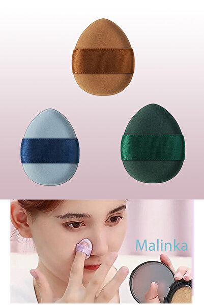 Malinka 3 Adet Mini Kozmetik Puf Parmak Yüz Makyaj Sünger Concealer Göz Altı ...