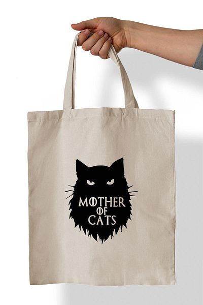 remonz Mother of Cats Printed 100% Cotton 35x38 cm υφασμάτινη τσάντα