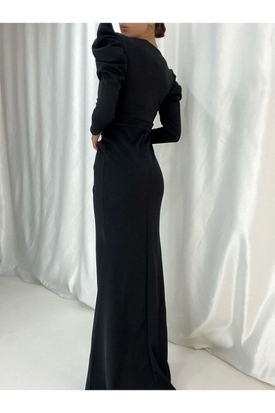 Secret Passion Lingerie Ευέλικτο ύφασμα με βαθιά σχισμή, μακρυμάνικο, πλαστική αλυσίδα, λεπτομερές βραδινό και αποφοίτηση φόρεμα 582260 722