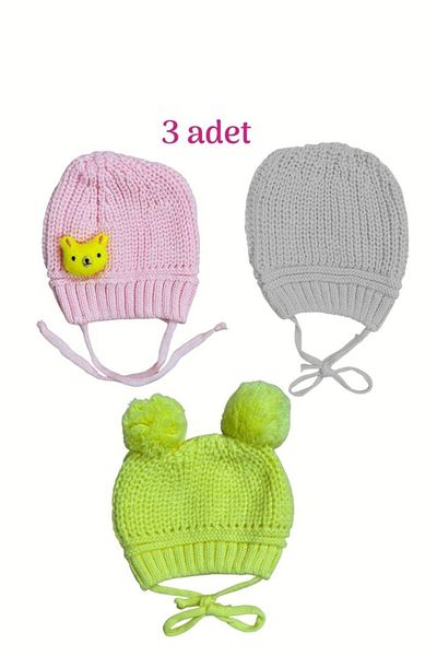 Akface Knitted Girl Boy Newborn Pink Blue Winter Autumn Baby Beanie