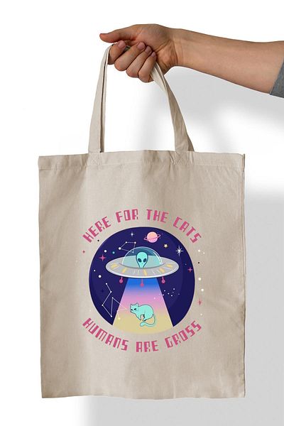 remonz Τσάντα Alien Printed 100% Cotton 35x38 cm