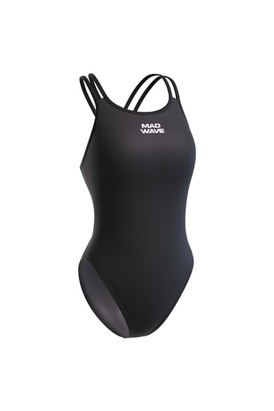 Mad Wave Women's Swim Trunks antichlor Crossback PBT - Black - L/40 SIZE