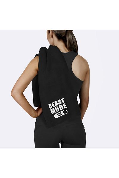 The Lucid Lab Beast Mode On / Black Sports Towel