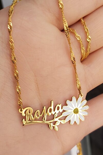 ESFA TAKI 925 Ayar Gümüş 24 Ayar Altın Kaplama İsimli Sonsuzluk Kolye