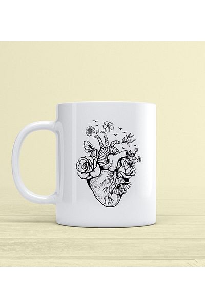 Yaprak Hediyelik Valentine's Day Special Heart Drawing Mug