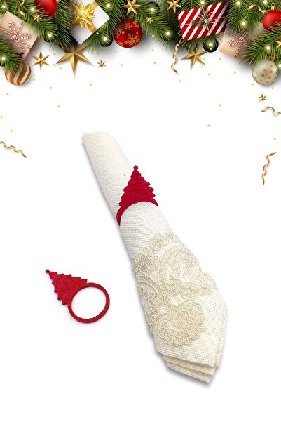 Artikel 6 Adet Kırmızı Yılbaşı Ağacı,Çam Ağacı Desenli, Yılbaşı Dekoratif Peç...