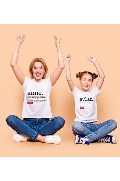 Yaprak Hediyelik Mother Son Combination Family T-Shirt