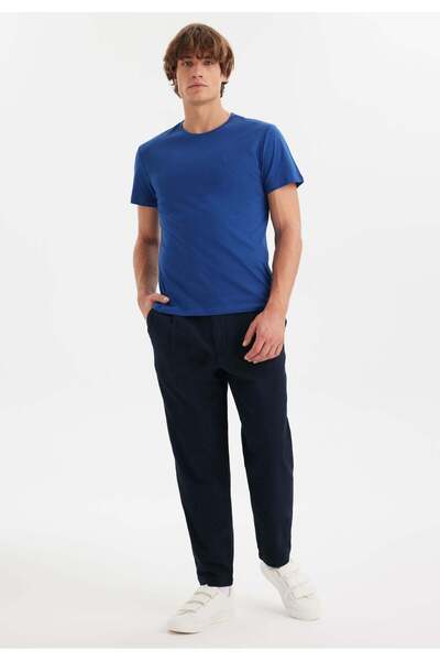 WESTMARK LONDON Σκούρο μπλε ανδρικό μπλουζάκι από βαμβακερό λαιμόκοψη κανονική εφαρμογή VITAL