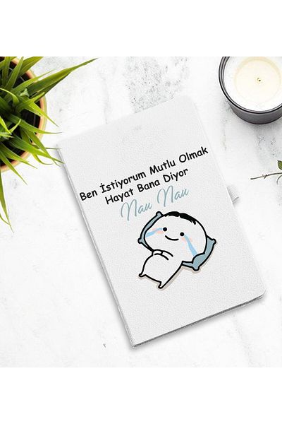 Yaprak Hediyelik Nau Nau Printed White Agenda