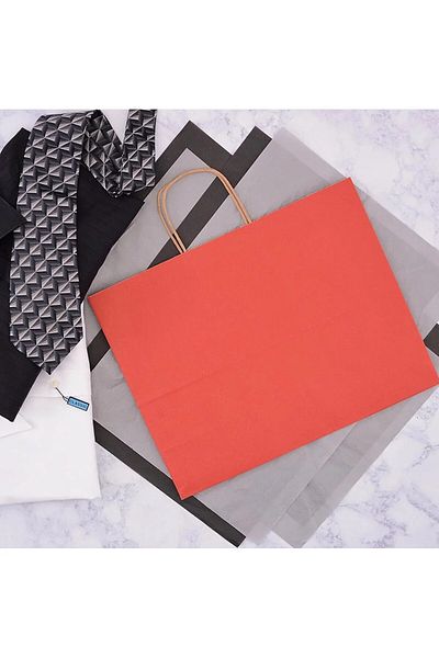 HDF PAZARLAMA Kraft Red Gift Bag 10 Pieces