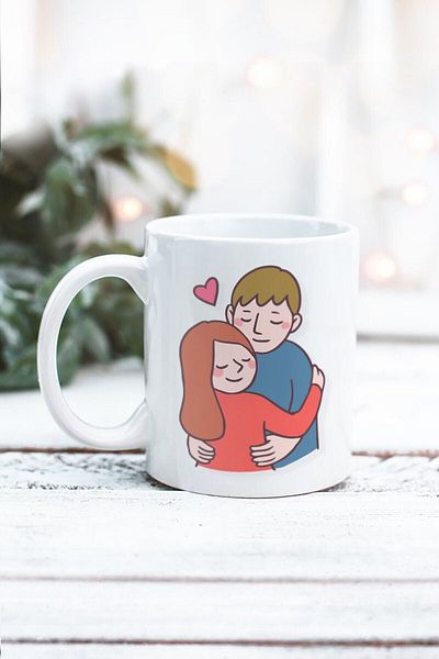 Yaprak Hediyelik كوب بتصميم نحيف لعيد الحب مع الحب
