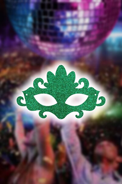 Artikel 2 Pack Green New Year's Party Mask, New Year's Accessory, Birthday Pa...