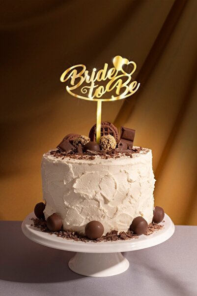 Artikel غطاء كعكة من زجاج شبكي مرآة مكتوب عليه "Golden Bride To Be" وحفلات تو...