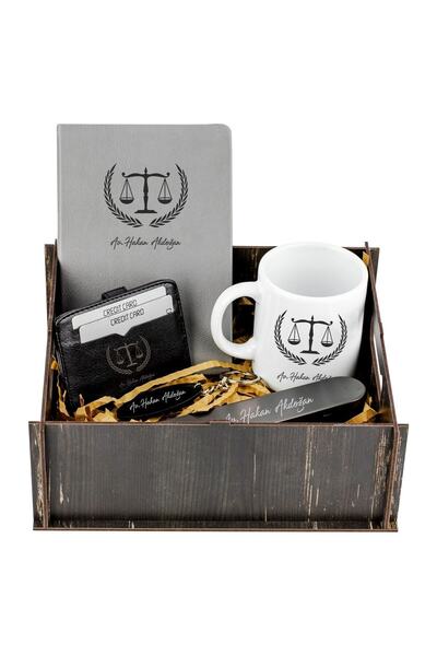 Yaprak Hediyelik Avukatlar Gününe Özel Ajanda Kupa Kartlık Kalem Ve Anahtarlı...