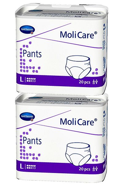 Hartmann Molicare Pants Absorbent Panties 8 Drops Large 20 Pieces 2 Packs 40 Pieces