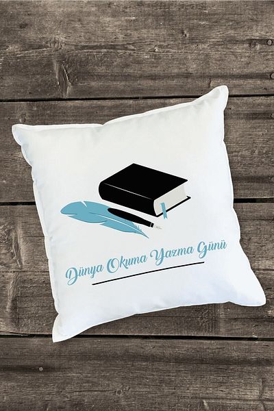 Yaprak Hediyelik World Reading and Writing Day Designed Pillow