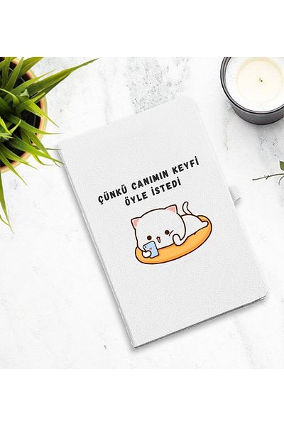 Yaprak Hediyelik Because My Dear's Pleasure Wantsed It White Notebook Agenda