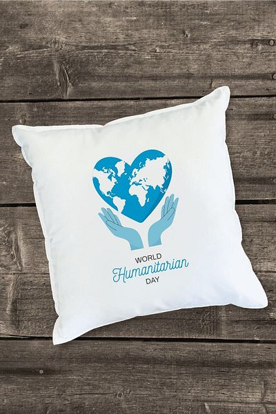 Yaprak Hediyelik World Human Aid Day Designed Pillow